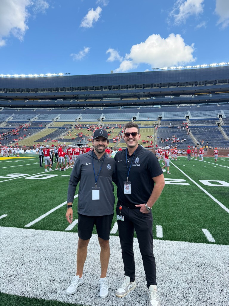 Dr. Howard on the field at Michigan Stadium