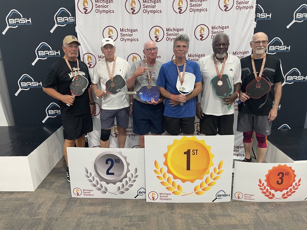 Michigan Senior Olympics pickleball medalists