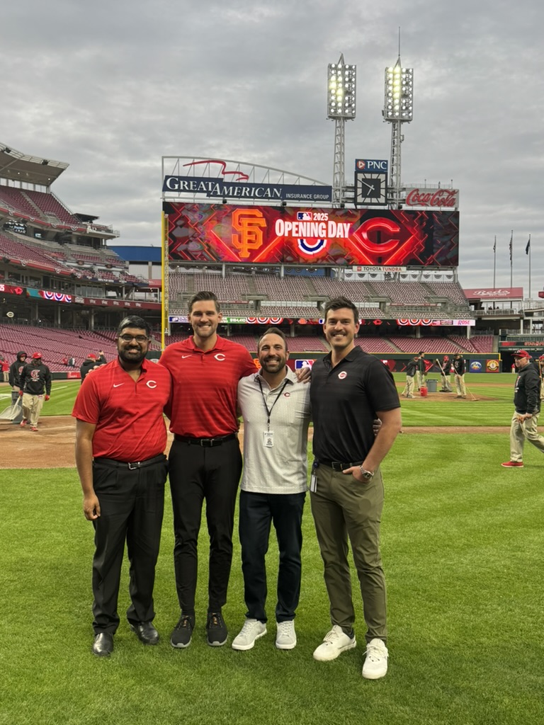 Dr. Howard with Cincinnati Reds medical staff on Opening Day